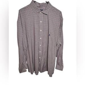 Polo Ralph Lauren Button Down Long Sleeve 100% Cotton Stretch‎ Checkered Preppy